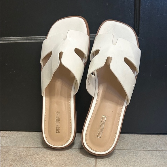 Shoes - Women's White Slide Sandals